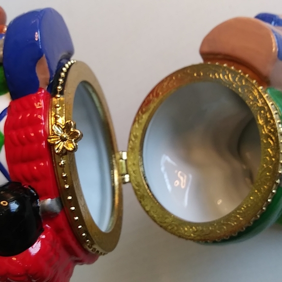 Santa Claus Christmas Trinket Box Golf Figurine Porcelain - Picture 8 of 16